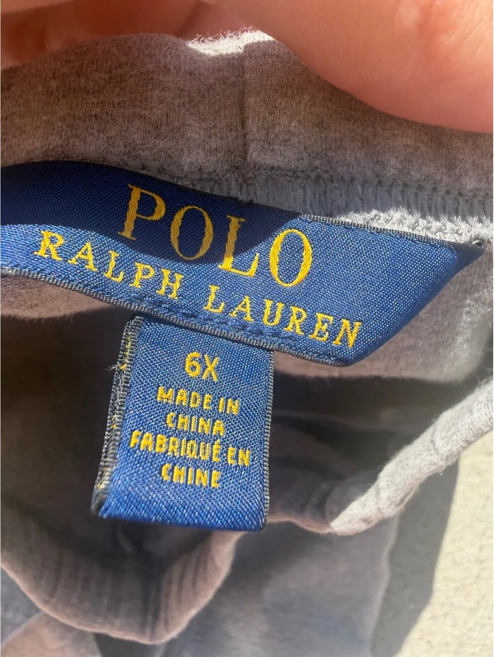 Polo Ralph Lauren Girls 6X Gray Cotton Blend Leggings with Bow Detail
